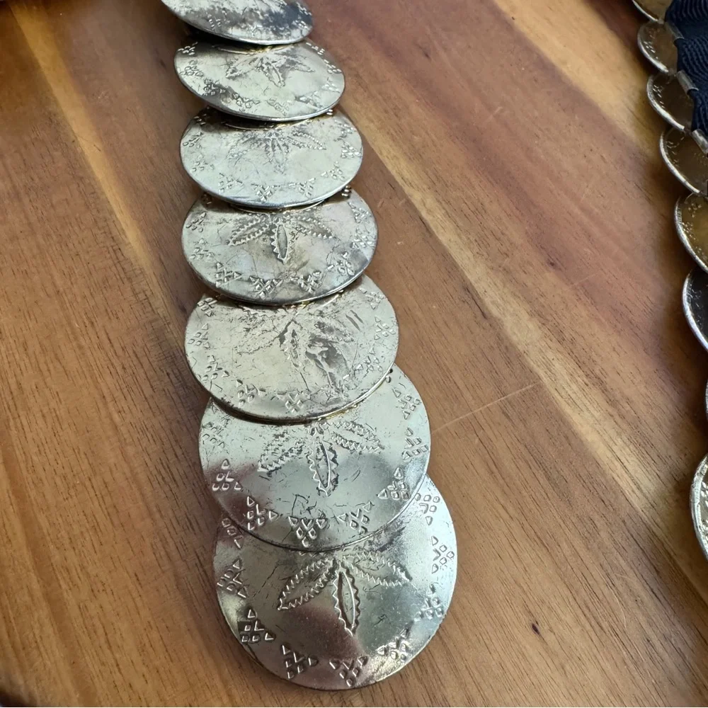 Korea brass metal disc concho‎ elastic belt